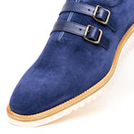 Calzoleria Toscana Q982 Velour Suede Monkstrap Blue