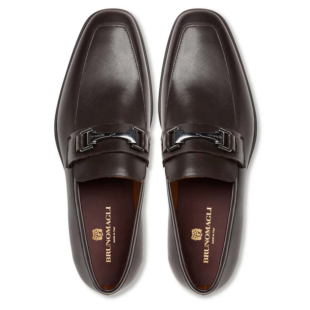 Bruno Magli Raging Leather Bit Loafer Dark Brown