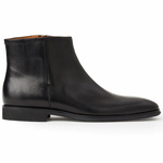 Bruno Magli Raging Leather Side Zip Boots Black