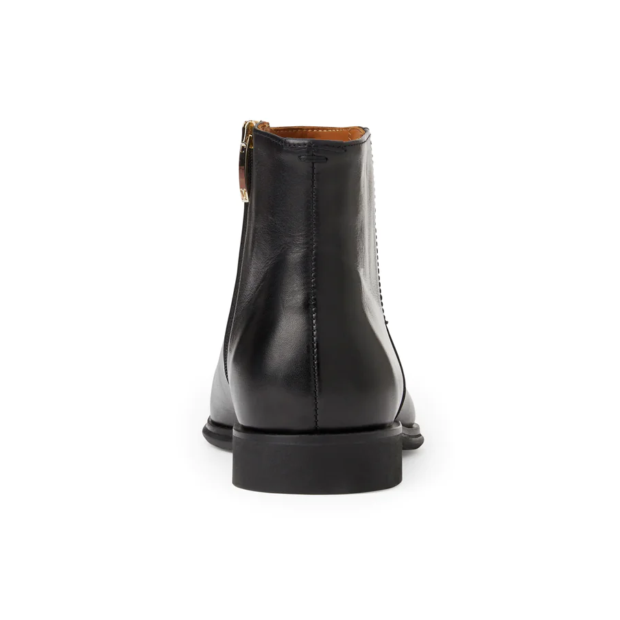Bruno Magli Raging Leather Side Zip Boots Black