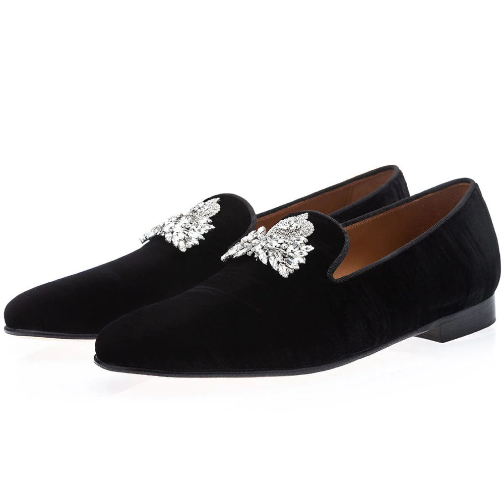 Superglamorous Raoulux Wrinkle Slippers Black