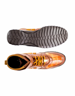 Belvedere Rino Crocodile Suede & Calfskin High Top Sneakers Honey