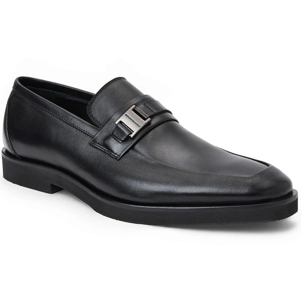 Bruno Magli Roma Italian Leather Side Bit Loafer Black