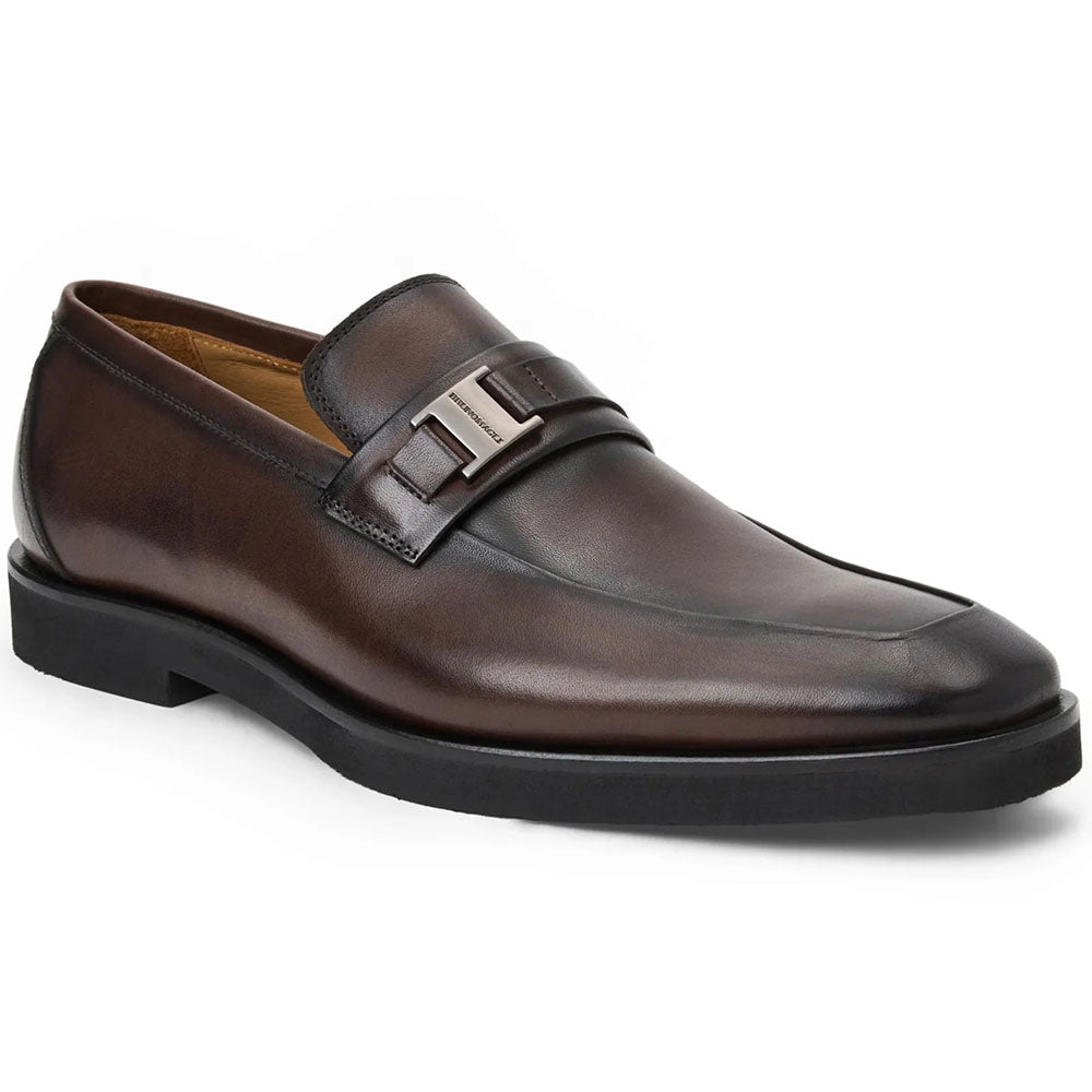 Bruno Magli Roma Italian Leather Side Bit Loafer Dark Brown