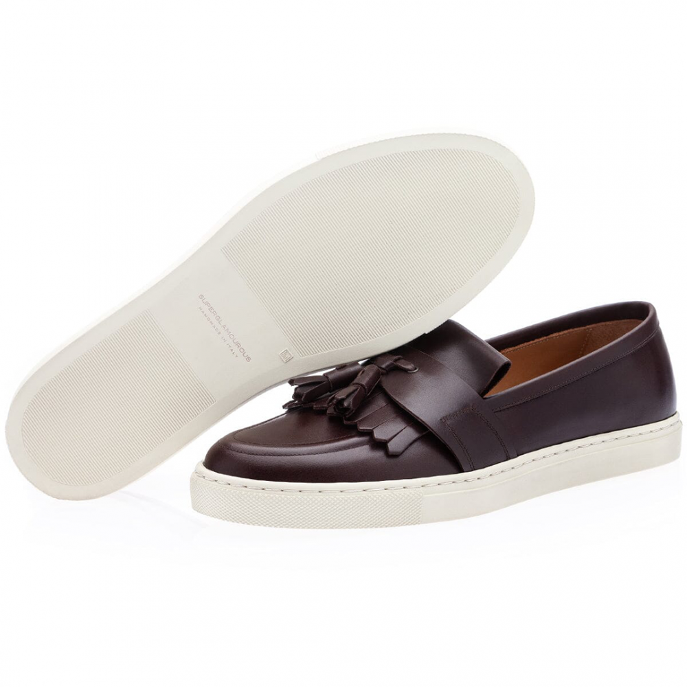 Superglamourous Romeo Nappa Skate Sneakers Cocoa