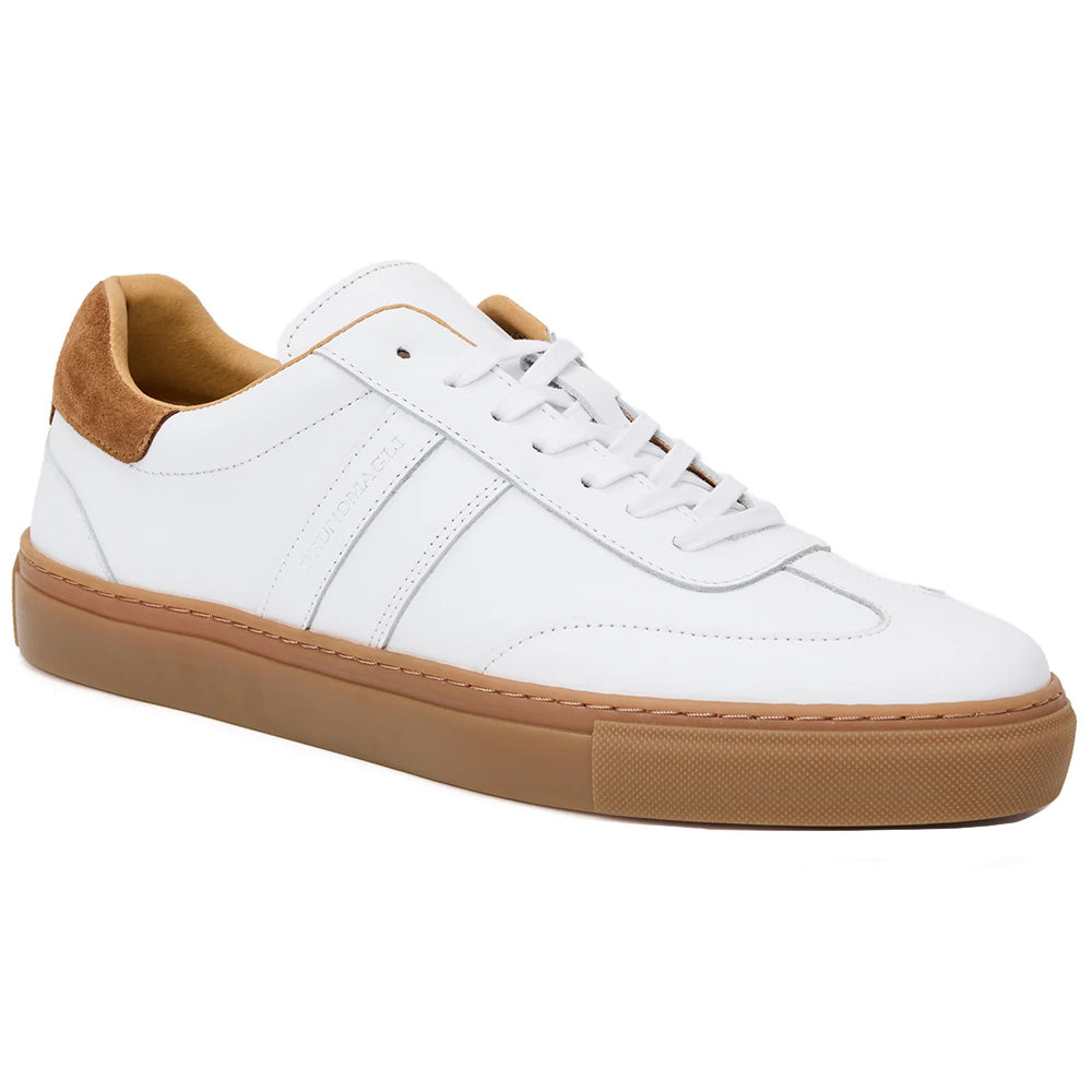 Bruno Magli Ryan Calfskin & Suede Sneakers White