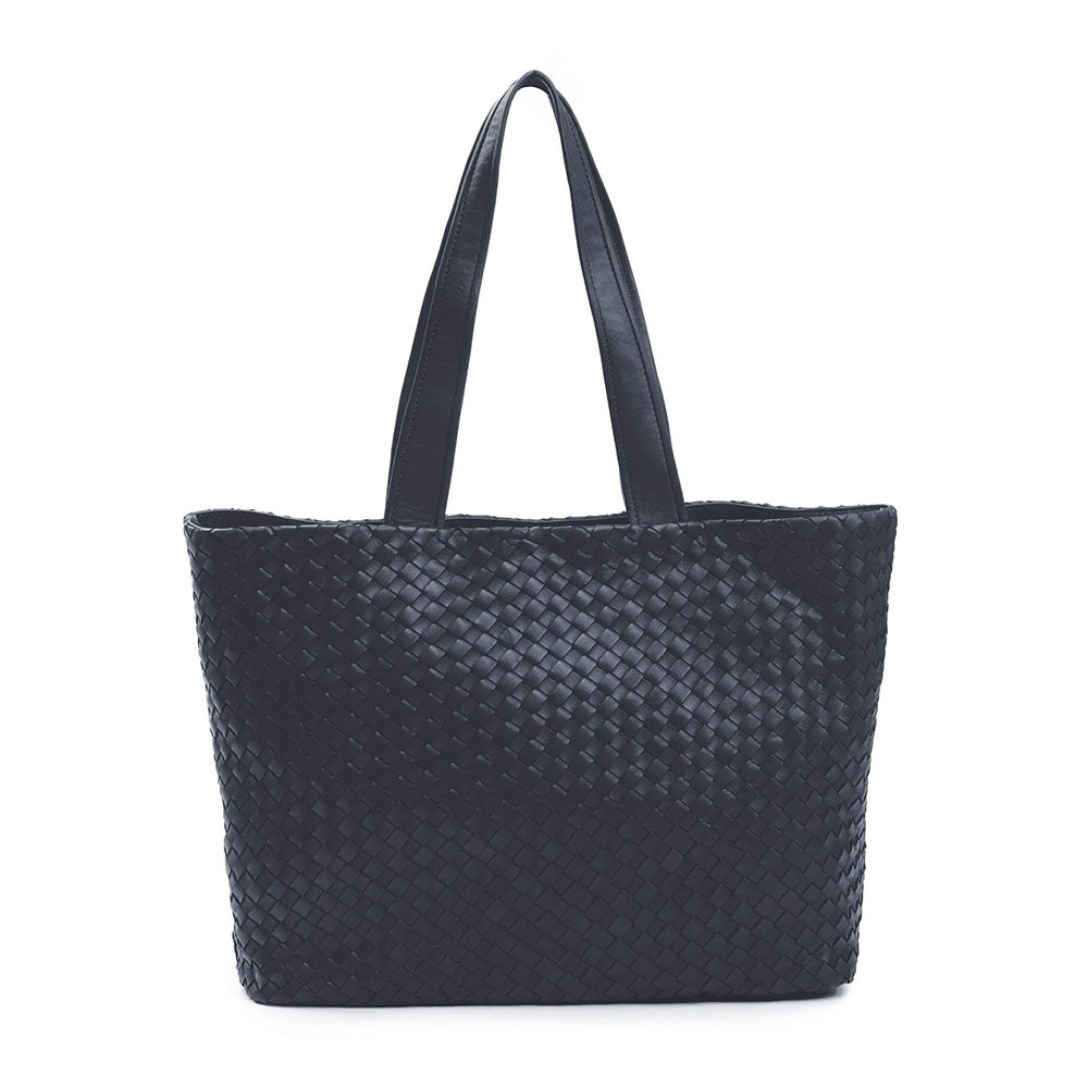 Robert Zur Women's Rina True Glove Woven Tote Bag Black