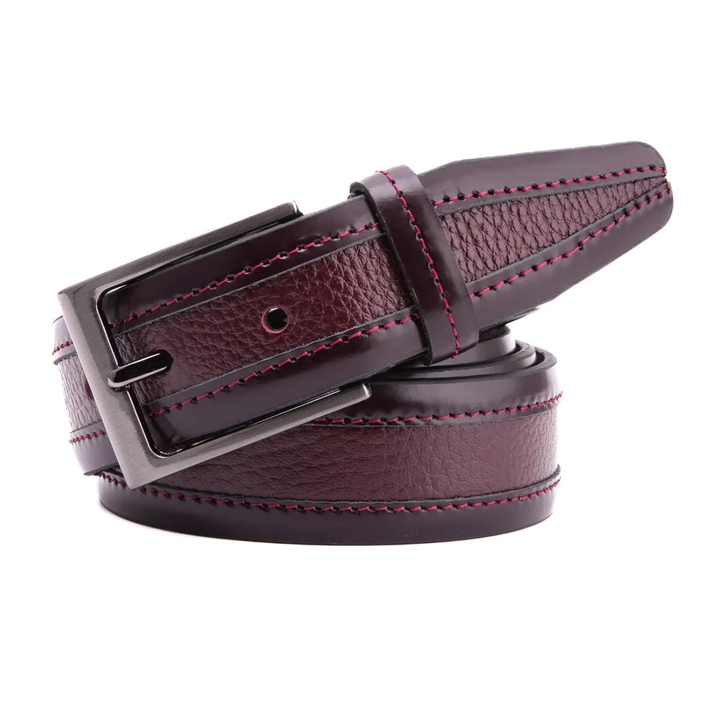 Vinci Leather The Everest & Rockwell Leather Belt Burgundy