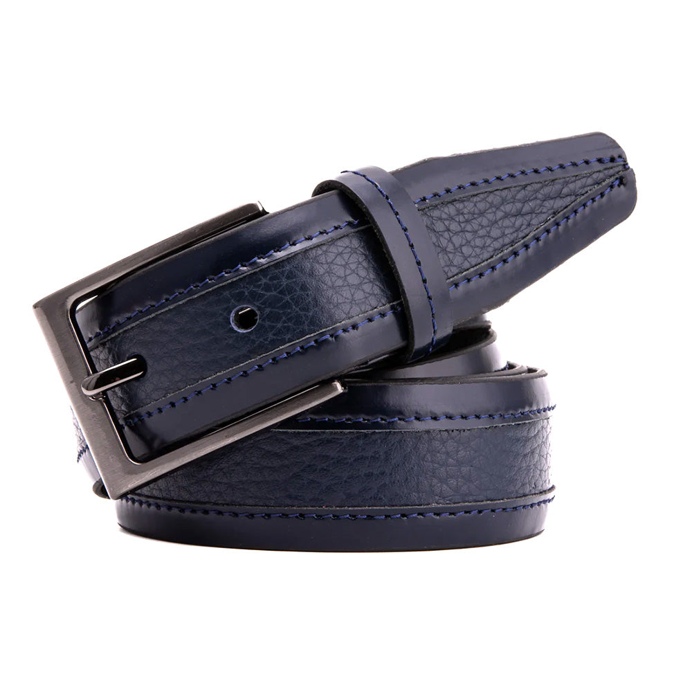 Vinci Leather The Everest & Rockwell Leather Belt Navy