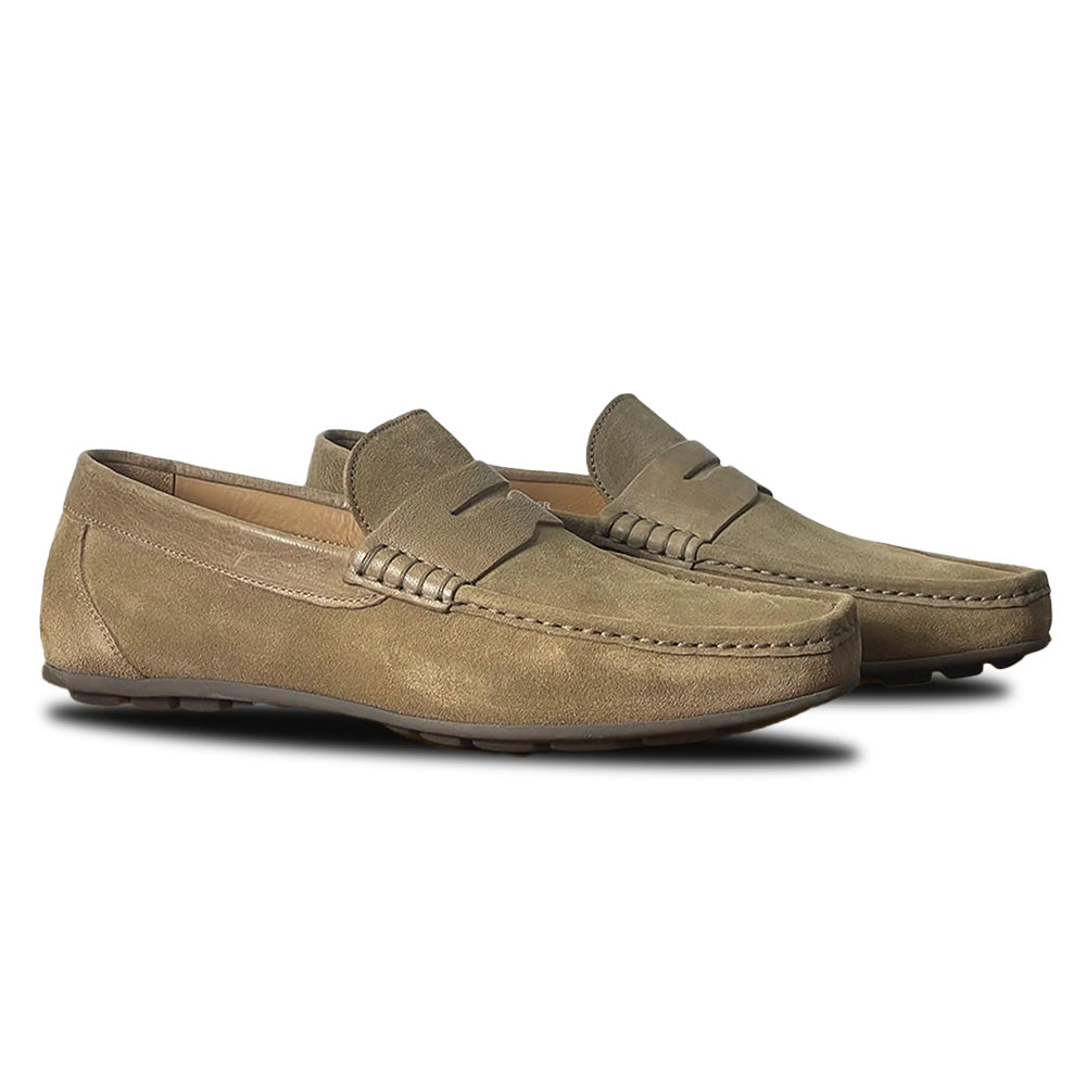 Calzoleria Toscana Zula Velour / Suede Penny Driving Loafer Rope