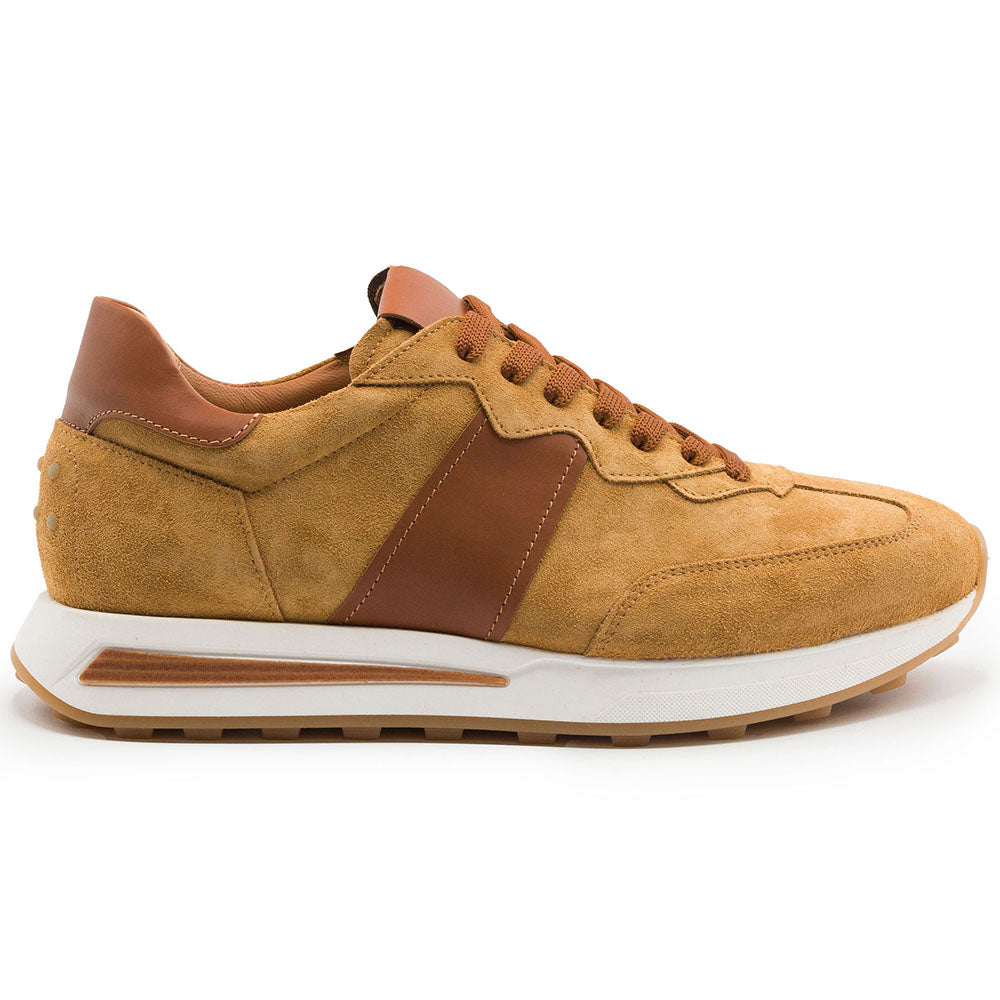 Zelli Roxi Italian Nappa & Calfskin Sneaker Cognac
