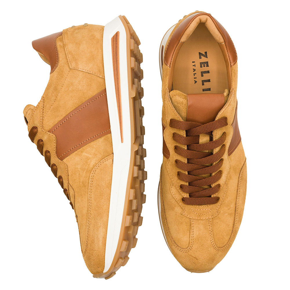 Zelli Roxi Italian Nappa & Calfskin Sneaker Cognac (66-265-CGN)