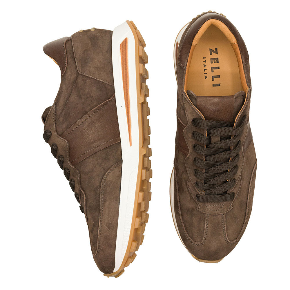 Zelli Roxi Italian Nappa & Calfskin Sneaker Nicotine (66-265-NIC)