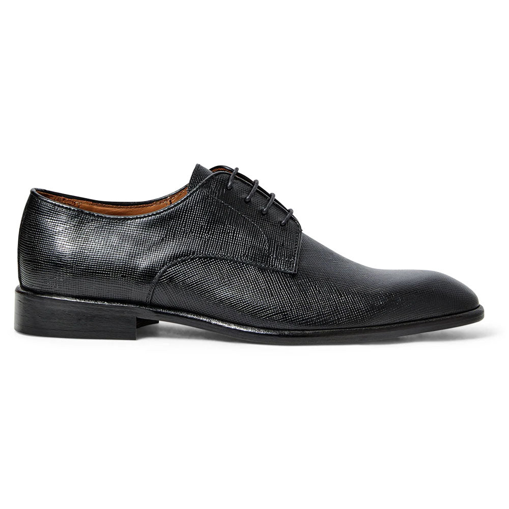 Bruno Magli Salerno Leather Derby Black Saffiano