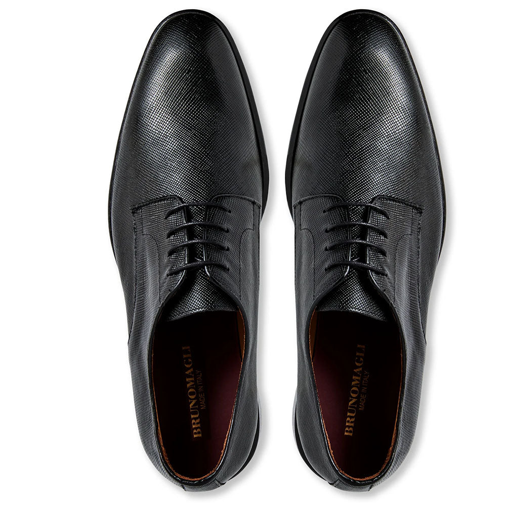 Bruno Magli Salerno Leather Derby Black Saffiano