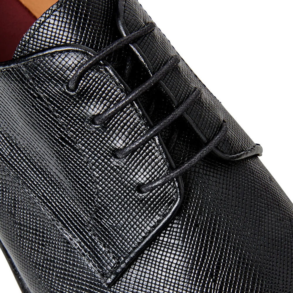 Bruno Magli Salerno Leather Derby Black Saffiano