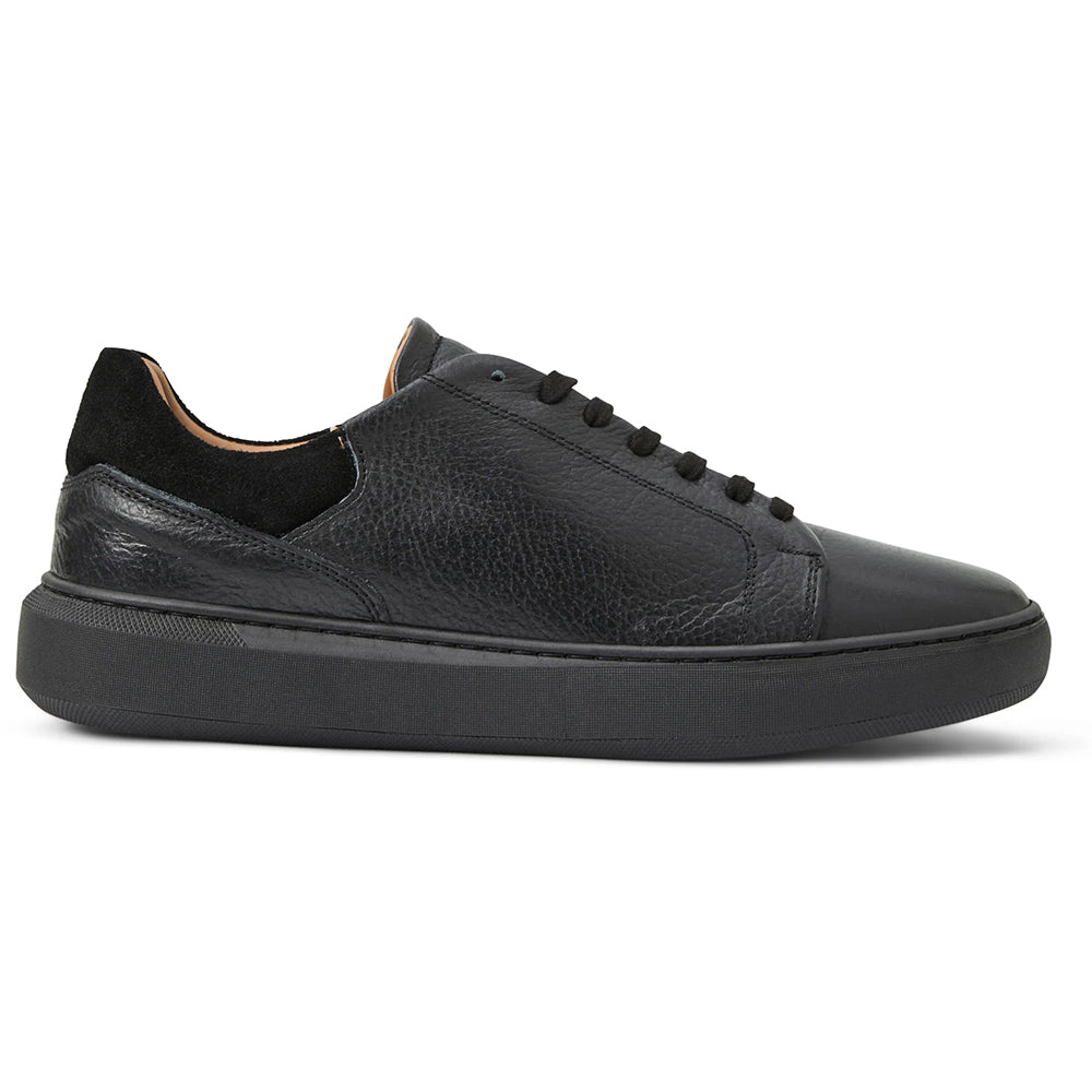 Bruno Magli Salvatore Lace-To-Toe Leather Sneaker Black / Black