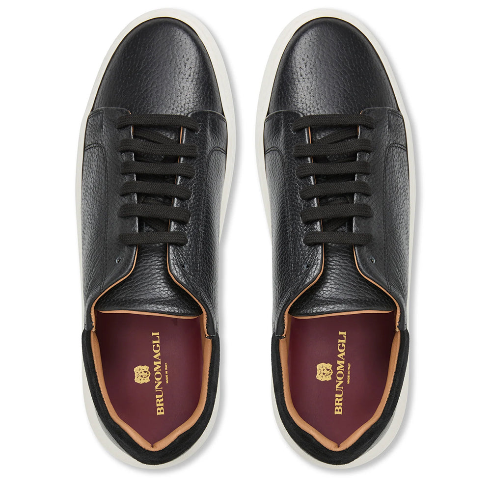 Bruno Magli Salvatore Lace-To-Toe Leather Sneaker Black