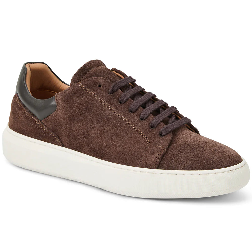 Bruno Magli Salvatore Lace-To-Toe Suede Sneaker Brown
