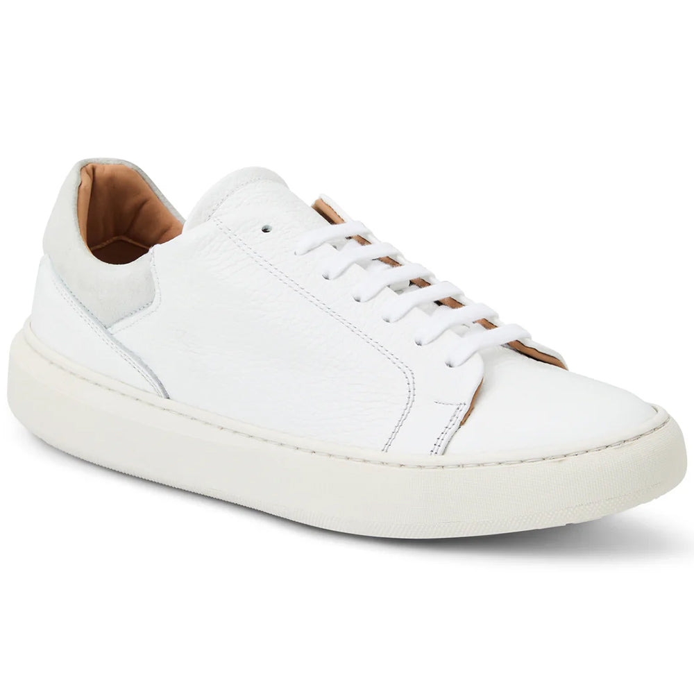 Bruno Magli Salvatore Lace-To-Toe Leather Sneaker White