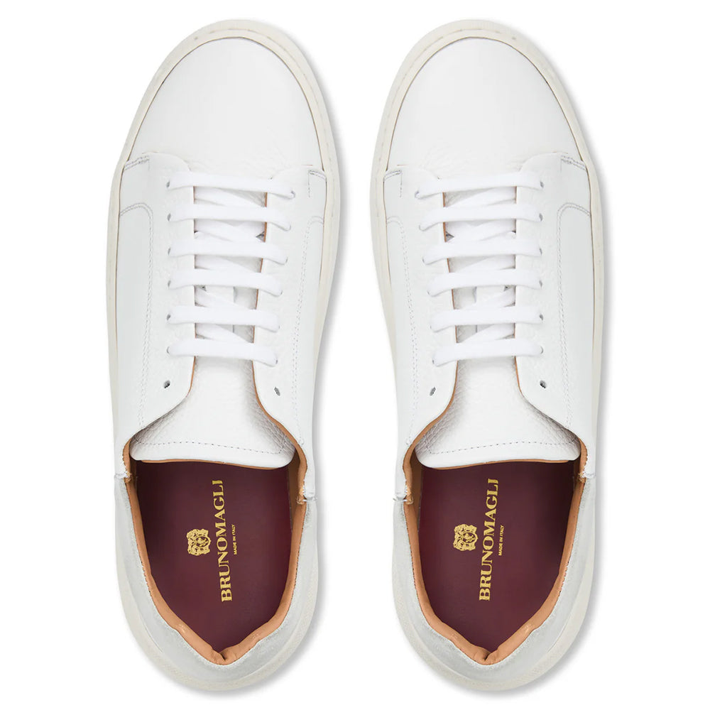 Bruno Magli Salvatore Lace-To-Toe Leather Sneaker White