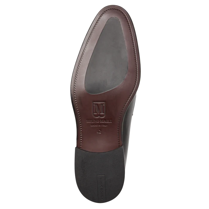 Bruno Magli Sante Double Gore Leather Bit Loafers Black