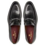 Bruno Magli Sante Double Gore Leather Bit Loafers Black