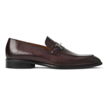Bruno Magli Sante Double Gore Leather Bit Loafers Burgundy