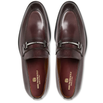 Bruno Magli Sante Double Gore Leather Bit Loafers Burgundy