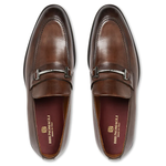 Bruno Magli Sante Double Gore Leather Bit Loafers Brown