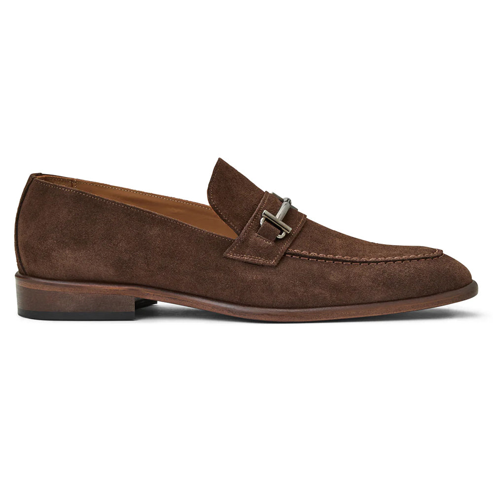 Bruno Magli Sante Double Gore Classic Suede Bit Loafer Brown