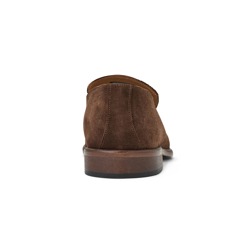 Bruno Magli Sante Double Gore Classic Suede Bit Loafer Brown