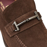 Bruno Magli Sante Double Gore Classic Suede Bit Loafer Brown