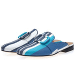 Superglamourous Atunis Fabric Mules Azure