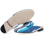 Superglamourous Atunis Fabric Mules Azure