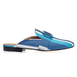Superglamourous Atunis Fabric Mules Azure