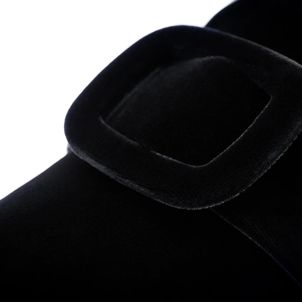 Superglamourous Savoy Velour Slippers Black