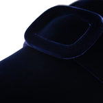 Superglamourous Savoy Velour Mules Navy