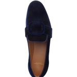 Superglamourous Savoy Velour Slippers Navy
