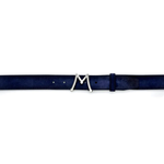 Mezlan Floating Icon Suede Belt Blue 