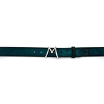 Mezlan Floating Icon Suede Belt Green 