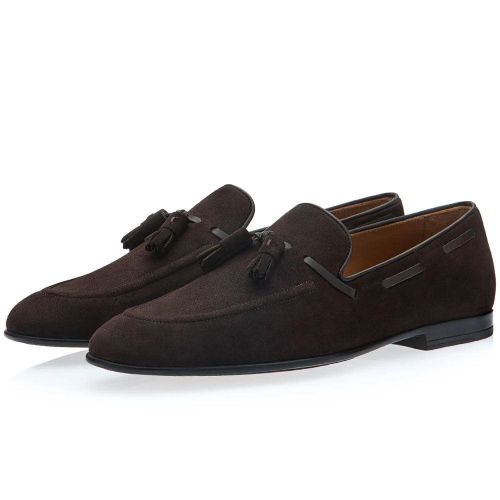 Superglamourous Phelippe/R Velukid Suede Tassel Loafer Cocoa