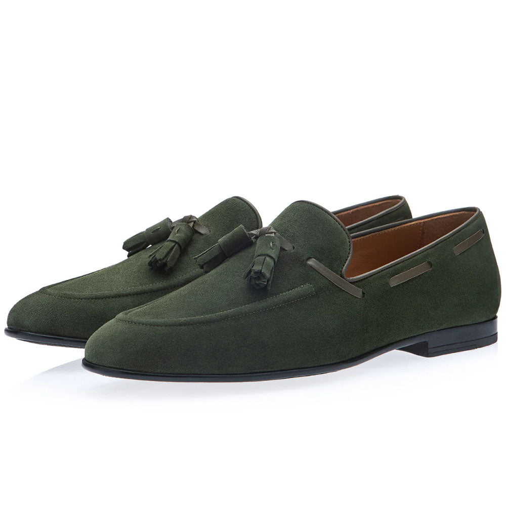 Superglamourous Phelippe/R Velukid Suede Tassel Loafer Musk