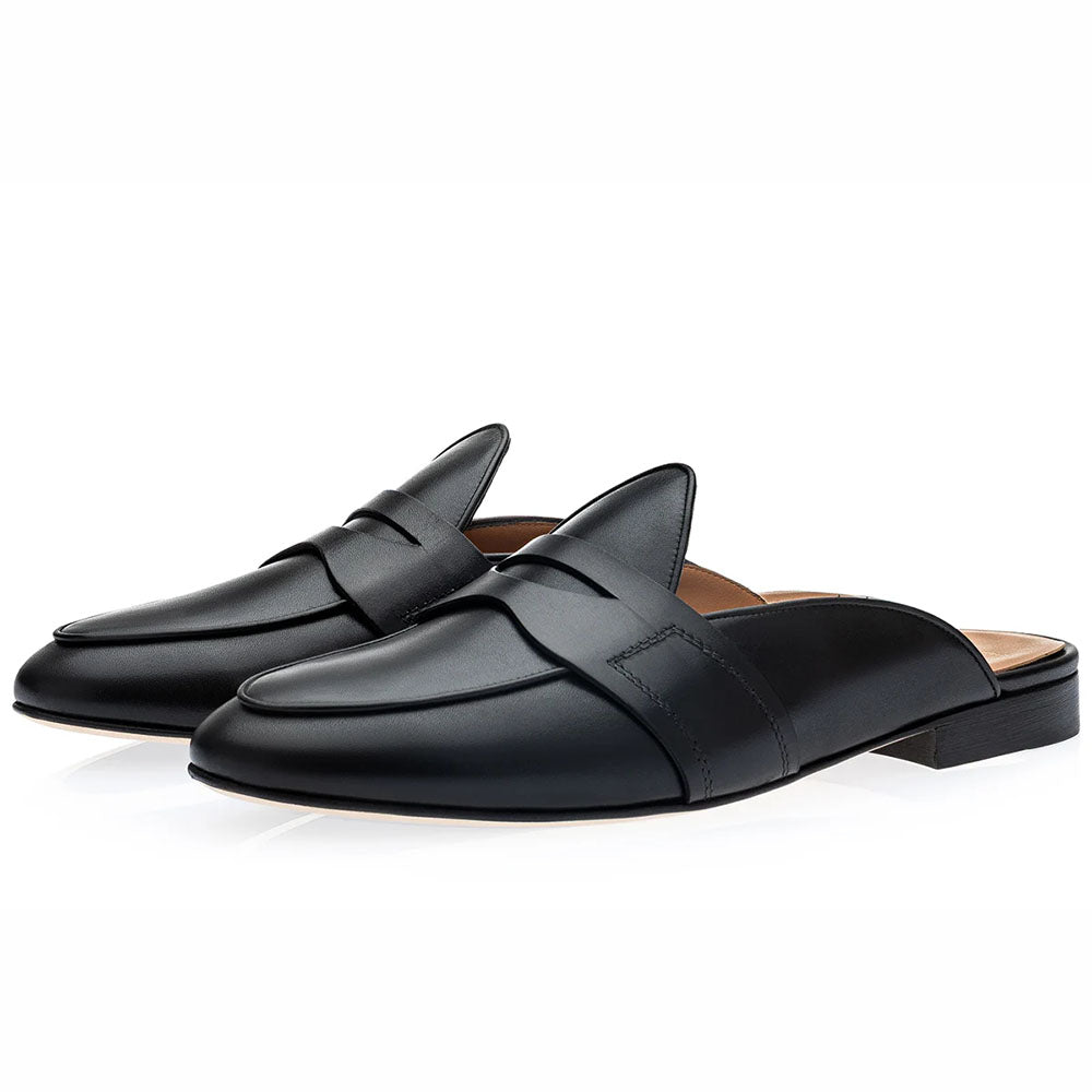 Superglamourous Tangerine 9 Nappa Leather Mule Black