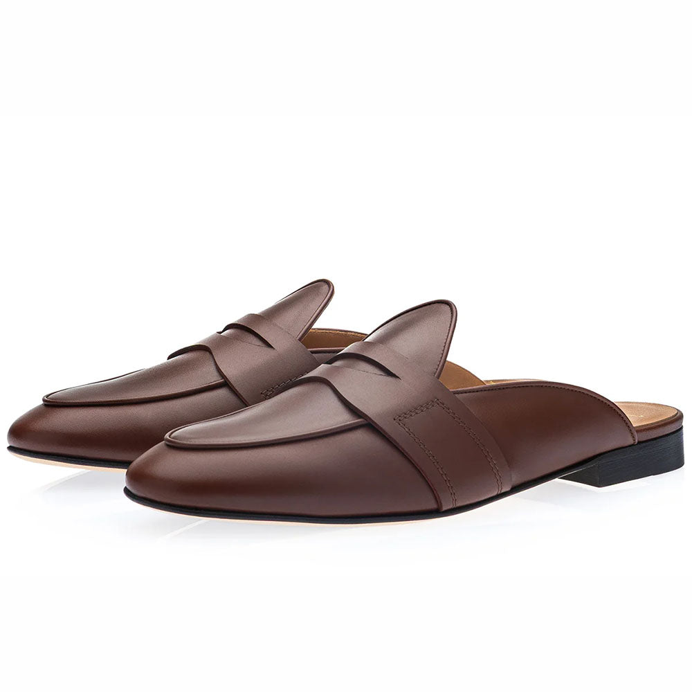 Superglamourous Tangerine 9 Nappa Leather Mule Cognac