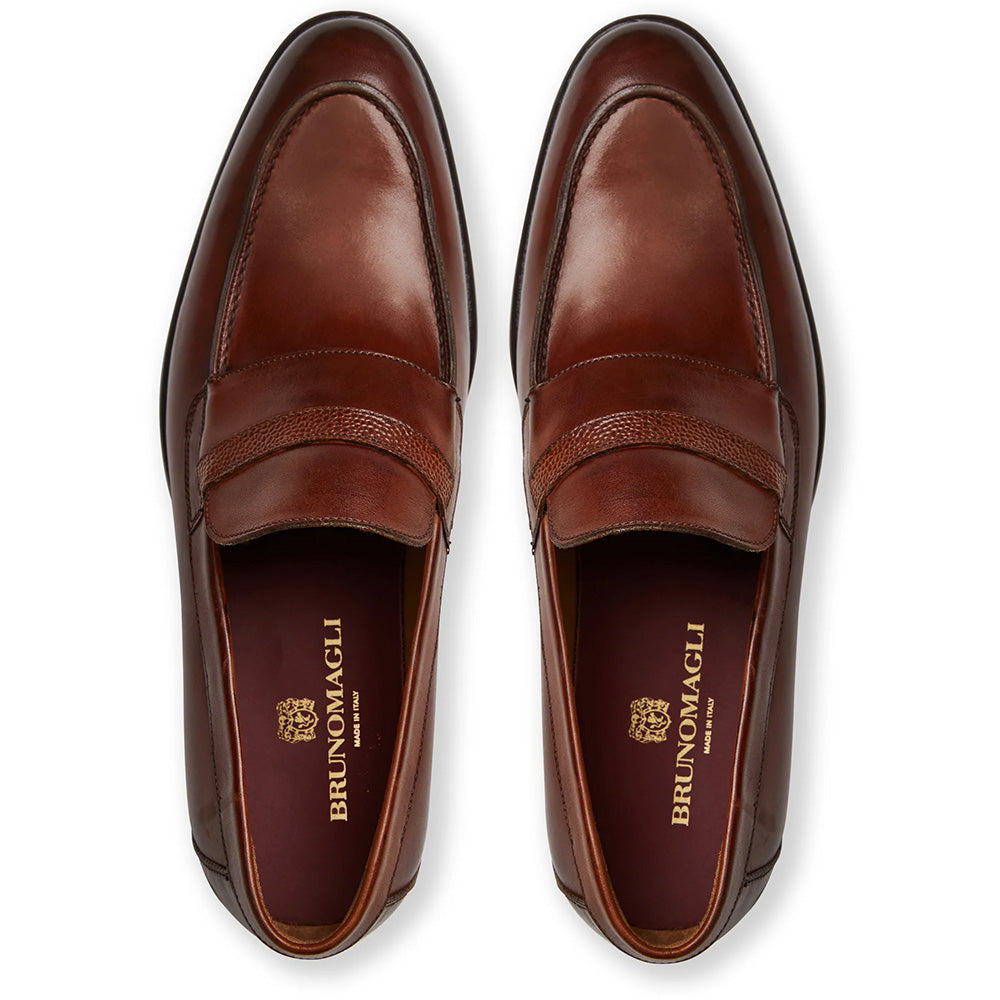 Bruno Magli Silvestro Embossed Loafer Cognac