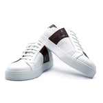 Zelli Calfskin & Crocdile Sneakers White