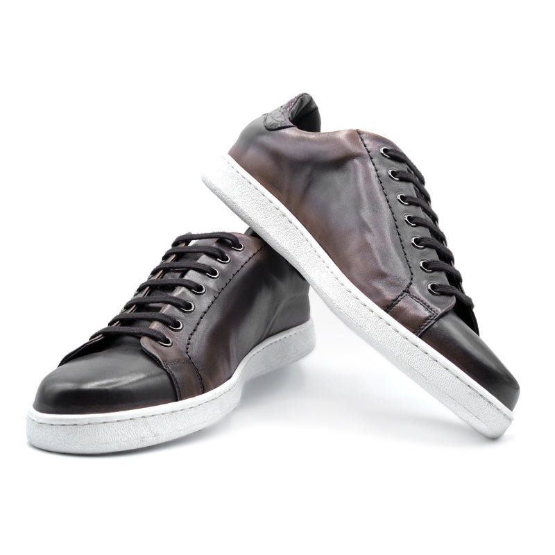Zelli Calfskin Sneakers Nicotine