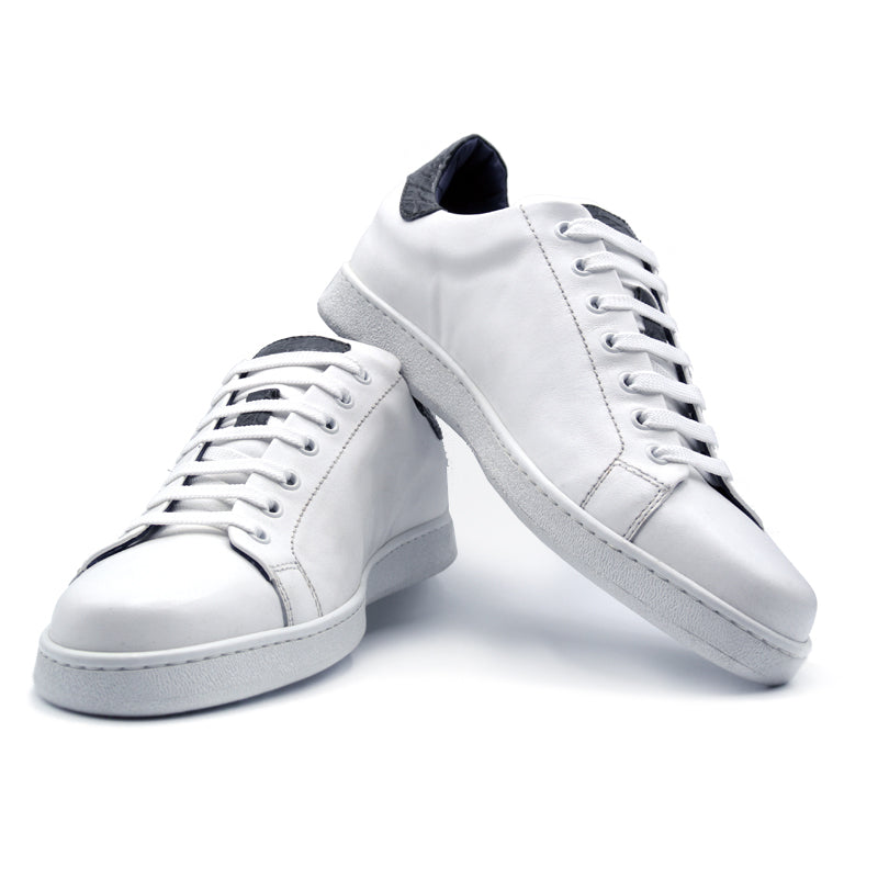 Zelli Calf & Crocodile Shoes White