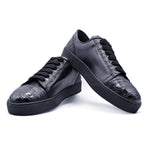 Zelli Calf & Crocodile Sneakers Black